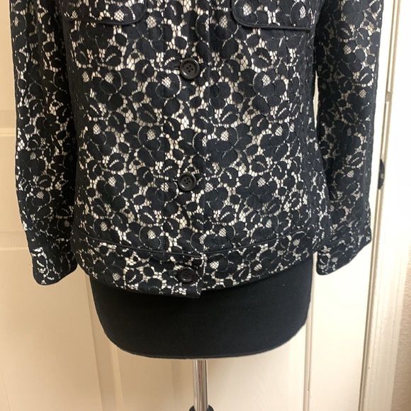 Talbots Black and cream Jacket, Size 8, 51% Cotton, 49% Nylon, Lining 100… - Picture 4 of 9